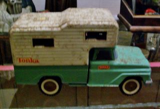 Vintage Tonka Pressed Steel 1960 ' s Camper Truck with window kit 2