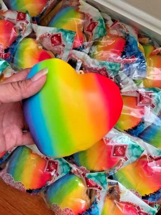 Rare Creamiicandy Jumbo Rainbow Heart Donut Squishy