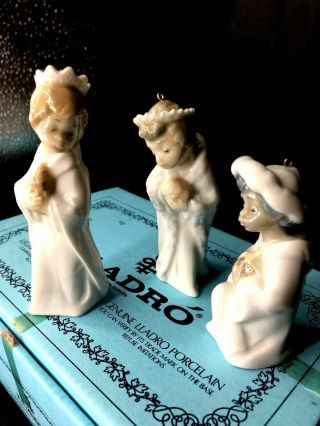 Lladro Mini 3 Kings Wise Men Reyes Christmas Ornaments Box