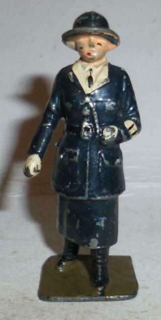 Johillco Vintage Lead Very Rare Prewar Policewoman In Wide Brim Hat - 1930 