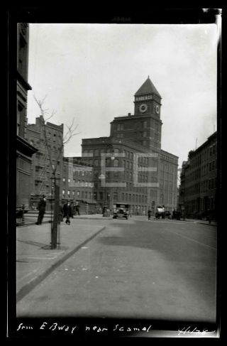 1928 Broadway & Scammel St Manhattan Nyc York City Old Photo Negative 325b