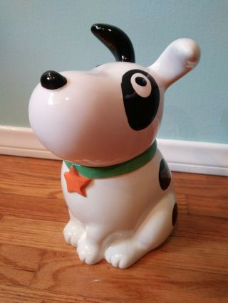 Target Spot The Dog Bullseye Ceramic White Black Puppy Dog Cookie Jar Canister