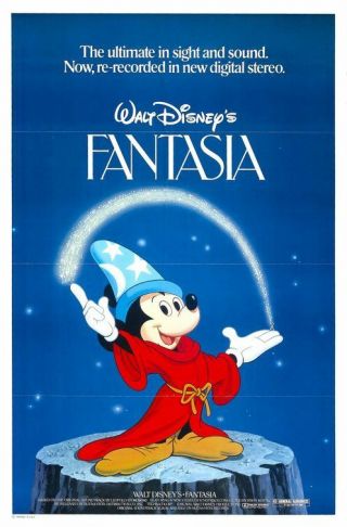 Disney Fantasia Movie Theater Poster Near 27 " X 41 "