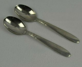 International Silver Creation 1 Tulip Design Oval Handle 2 Soup Spoons Is