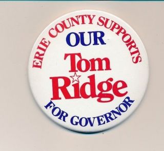 1994 Tom Ridge For Governor 3 1/2 " Cello Pennsylvania Pa Campaign Button