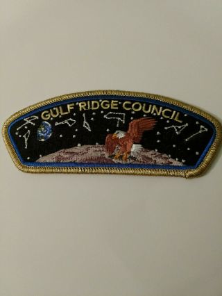 Gulf Ridge Council Csp Hidden Wood Badge & S4 - 86 - 16 - 1 Gold Mylar Border Staff
