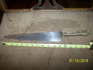 Vintage Large Ontario Knife Co 12 " Chef Butcher Knife Blade Old Hickory 17.  5”