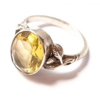 Vintage Or Antique Silver And Citrine Ring