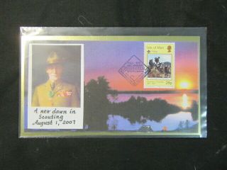 2007 World Jamboree Cancellation On Isle Of Man Scout Stamp,  Bp Cachet C65
