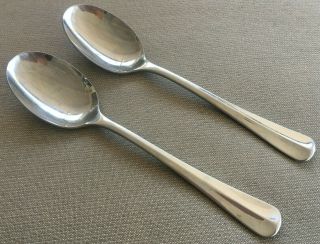 2 Oval Place Soup Spoons Colonial Tipt Tipped Gorham Japan Design 18 - 8 Stainless