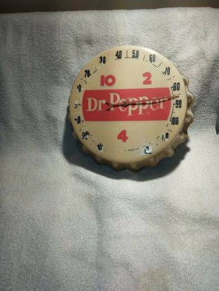 Vintage Dr Pepper 10 2 4 Bottle Cap Thermometer Soda Pop Advertising Sign