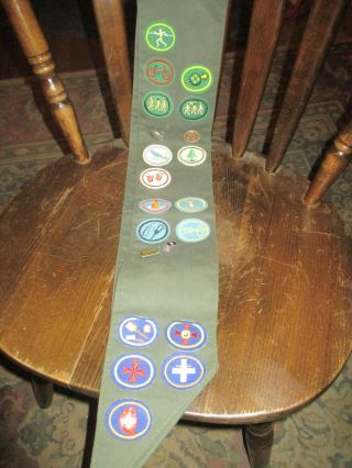 Vintage Girl Scout Sash And Pins (early 90s - Michigan Pathfinders