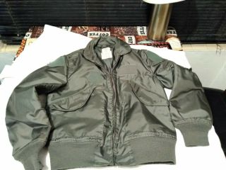 Vintage Green Usaf Summer Flyers Medium Jacket Cwu 36/p Aramid Fire Resistant
