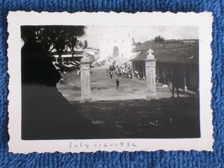 Chimaltenango Guatemala/busy Marketplace - Temple/july 12 1936 Snapshot Photo