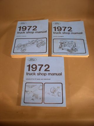 Vintage 1972 Ford Truck Shop Manuals 3 Volumes