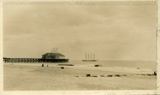 Vintage Photo 1923 Snapshot Ship & Heinz Pier 57 Jersey Atlantic City Beach