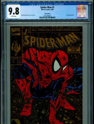 1990 Marvel Spider - Man 1 Torment Todd Mcfarlane Gold Version Cgc 9.  8 White