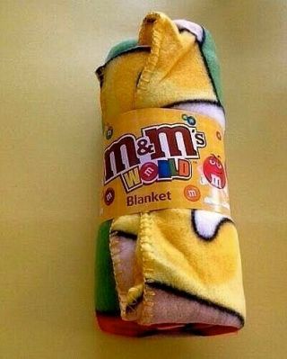 m & m ' s Character Blanket / Throw Red Blue Green Yellow Brown Orange 50 