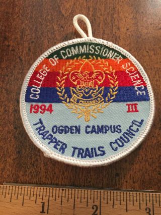 BSA Trapper Trails Council 1994 & 1995 College Commissioner Science Patches. 2