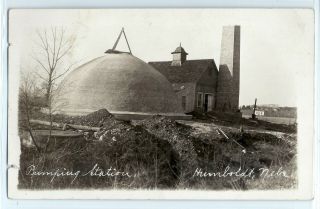 1914 Water Pumping Station,  Humboldt,  Nebraska; Real Photo Postcard Rppc