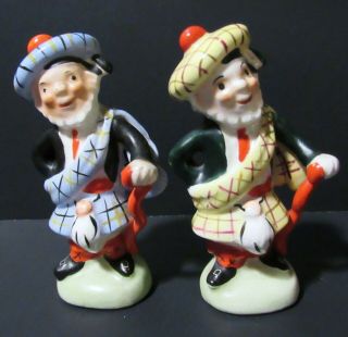 Vintage Norcrest Bone China Salt & Pepper Shakers Collectible Scottish Men H - 412