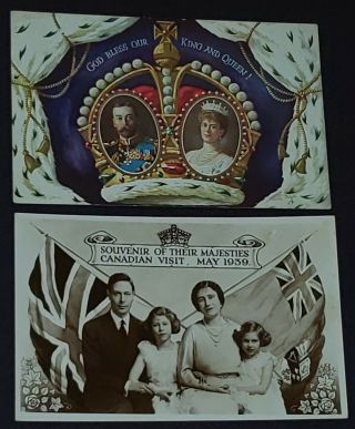 1913 & 1939 - King George V /vi & Queen Mary /elizabeth - Postcard (2) -