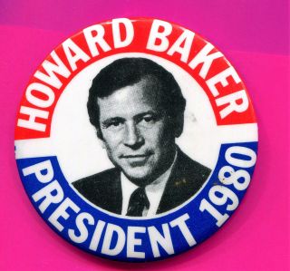 1980 Howard Baker For President Button 3 " Diameter Button