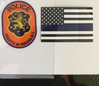 Nassau County Police Inwindshield Authentic Decal,  1fl Blueline Sticker Others