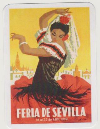 Swap Card Spanish Lady In Advert Modern Wide Blank Back X 1
