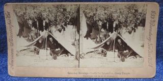 Spanish American War Camp Tampa Ready For Inspection R.  Y.  Young Stereoview