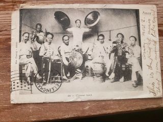 1908 Postcard Of A Chinese Band In Shanghai,  China.  Taken By Mee Cheung - Amoy