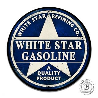 Vintage Design Sign Metal Decor Gas And Oil Sign - White Star Refining Company