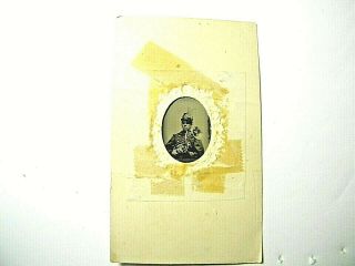 Tintype Of Soldier With Musical Instrument
