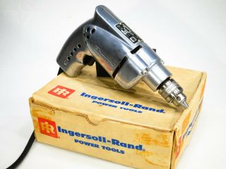 Vintage Ingersoll Rand 1/4 " Electric Drill - W/ Box Cond.  Un -