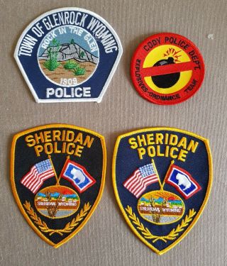 Usa - 4 X Different Police Patches - Wyoming 8