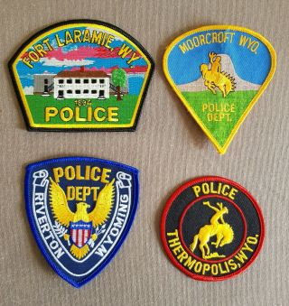 Usa - 4 X Different Police Patches - Wyoming 3