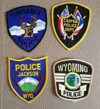 Usa - 4 X Different Police Patches - Wyoming 6