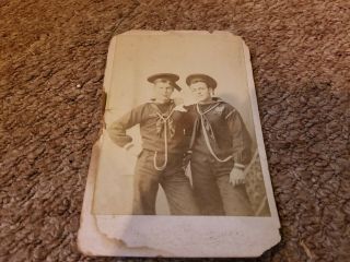 1890s? Antique Cabinet Cdv Photo 2 U.  S.  Navy Sailor Sailors