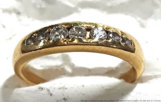 Vintage 14k Yellow Gold Channel Set Diamond Ladies Wedding Band Ring Size 4.  25