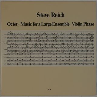 Steve Reich: Octet,  Music Large Ensemble,  Violin Phase Ecm Usa Lp Nm -