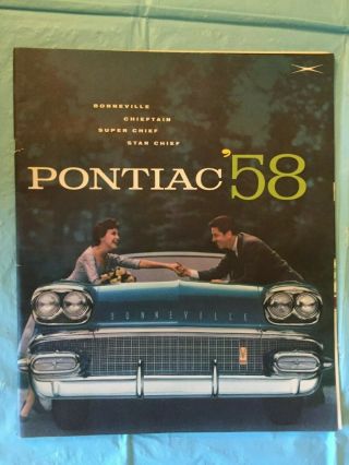 1958 Pontiac " Star Chief - Chieftain - Chief - Bonneville " Car Dealer Brochure