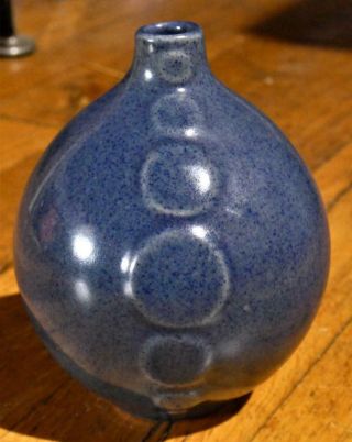Early Jonathan Adler Blue Raised Dot Bud Vase