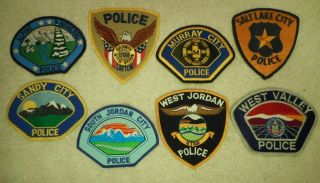 8 Different Utah Police Patches