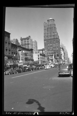 1940 6th Ave 28th St Manhattan Nyc York City Old Photo Negative 338b