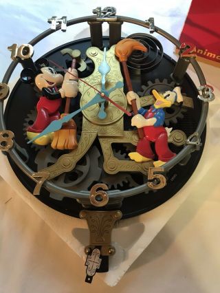 Disney Mickey Mouse Donald Duck Goofy Clock Cleaner Animated Talking Wall Clock