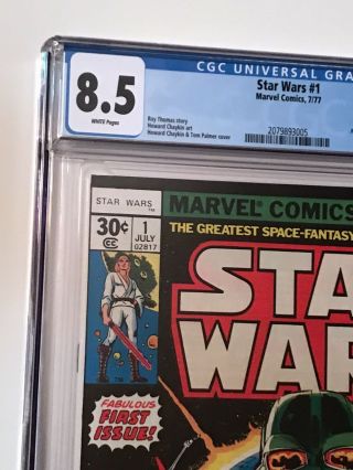 STAR WARS number 1 COMIC BOOK 1977 First Print CGC WHITE PAGES 8.  5.  Just Came 2