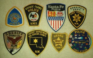 8 Different Mexico Police And Sheriff Patches