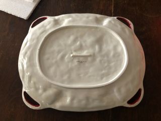 Large Fitz And Floyd Father Christmas Poinsettia Platter w Box 2