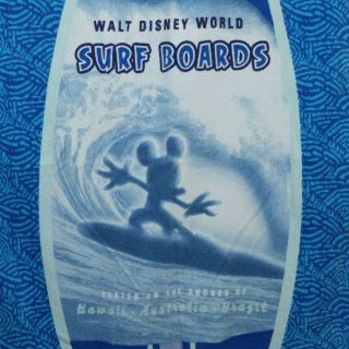 Disney Exclusive Beach Towel Surfer Mickey Blue Hawaii Australia Brazil 31 X 59