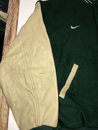 Vintage York Jets Football Jacket Nike Leather Varsity Wool Sz XL,  Bonus Cap 3